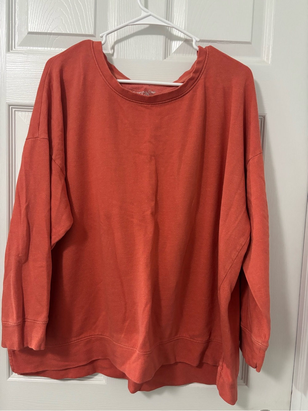 Terra & Sky Washed Coral Relaxed Crewneck Sweatshirt